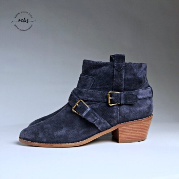 Cole Haan Jensynn Suede Ankle Bootie Navy Women 9 - Picture 4 of 14